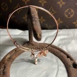 Alex and Ani Rose Gold Candy Cane Bracelet